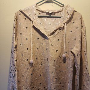 Madewell - Eyelet Long Sleeve Hooded Top